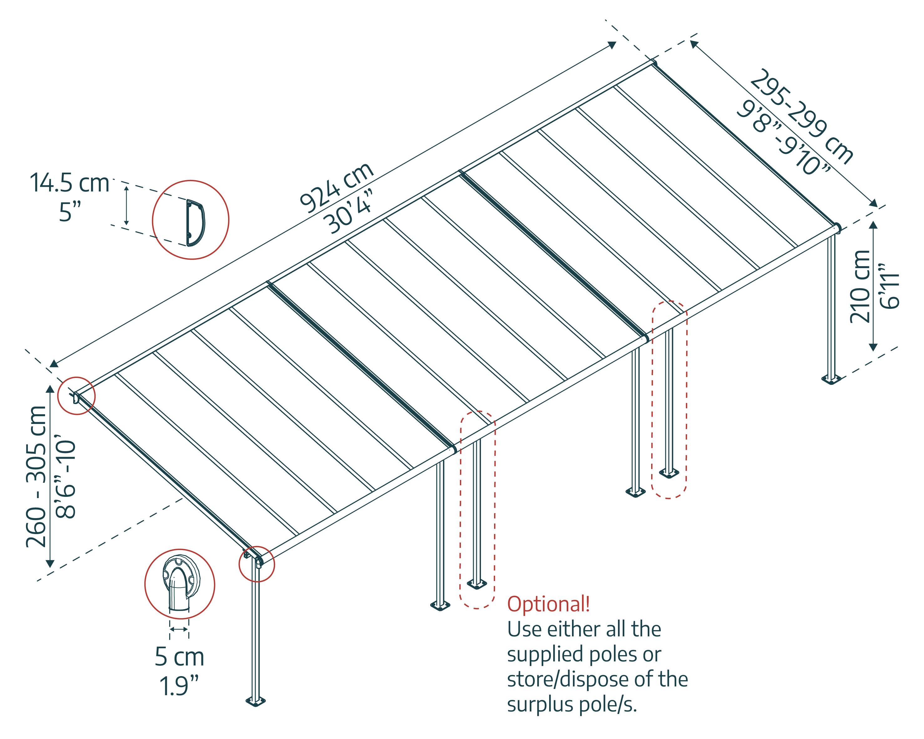 Canopia - Canopia Pergola Sierra 3X9,2 Grise - Imagen 6