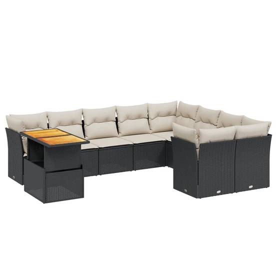 ComfortXL - Salon de jardin 10 places modulable résine tressée avec table haute ajustable noir – ComfortXL Outdoor Living - Image 2