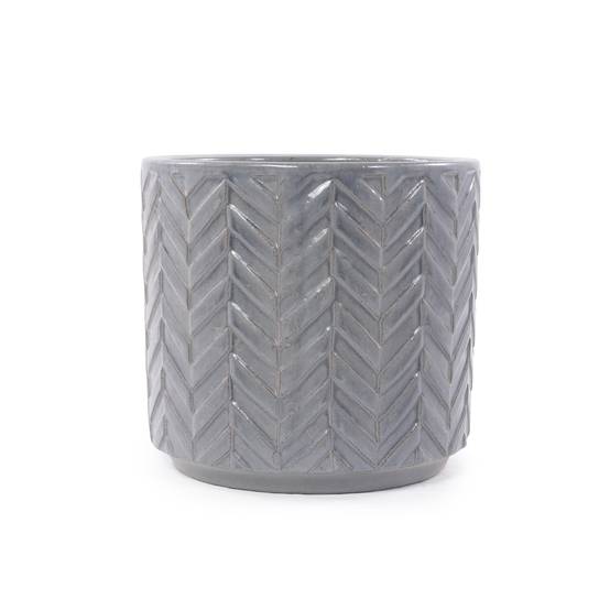 ComfortXL - Pot de fleurs céramique Ø20 cm gris cendre brillant pour succulentes avec drainage - ComfortXL Outdoor Living - Image 9