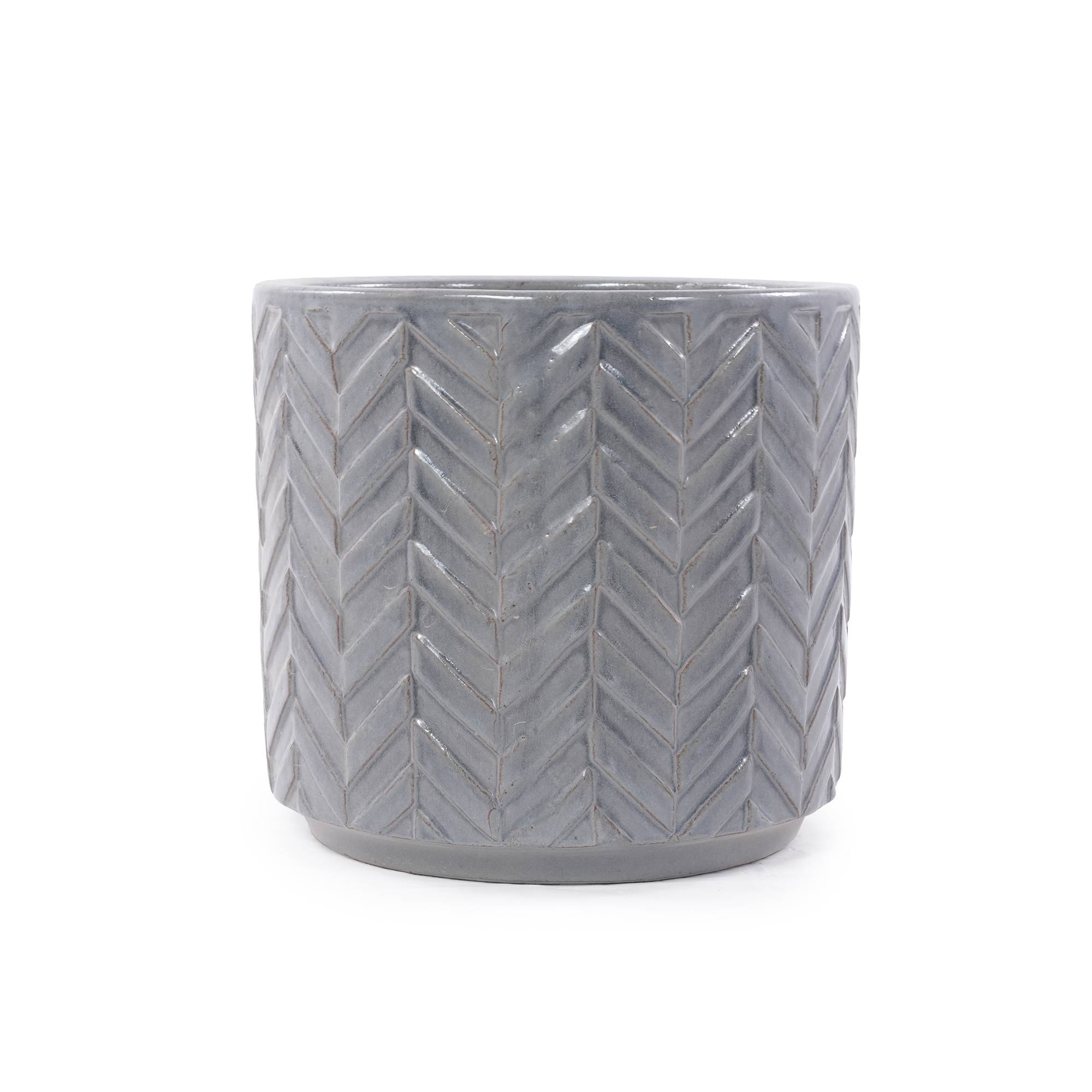 ComfortXL - Pot de fleurs céramique Ø20 cm gris cendre brillant pour succulentes avec drainage - ComfortXL Outdoor Living - Image 9
