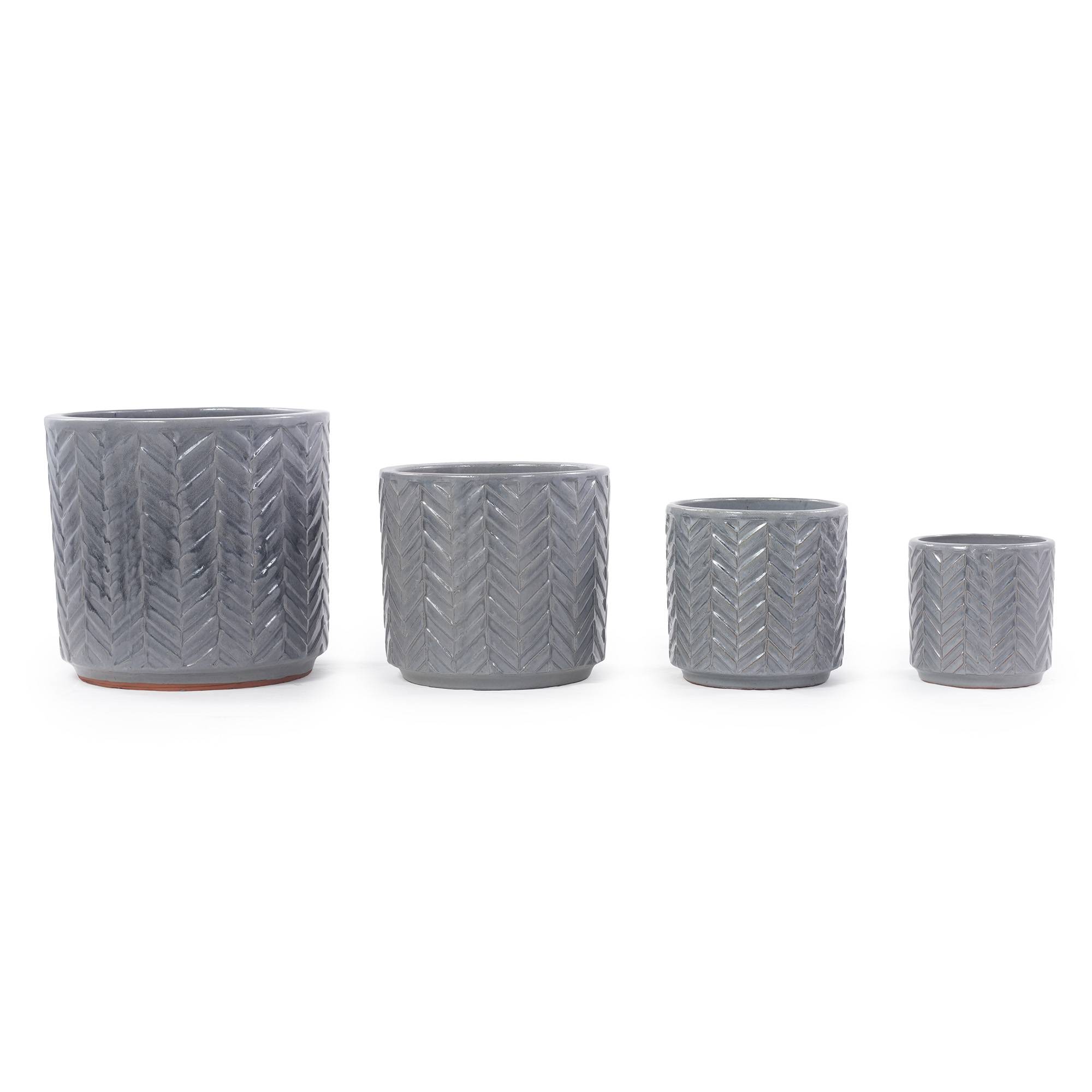 ComfortXL - Pot de fleurs céramique Ø20 cm gris cendre brillant pour succulentes avec drainage - ComfortXL Outdoor Living - Image 8
