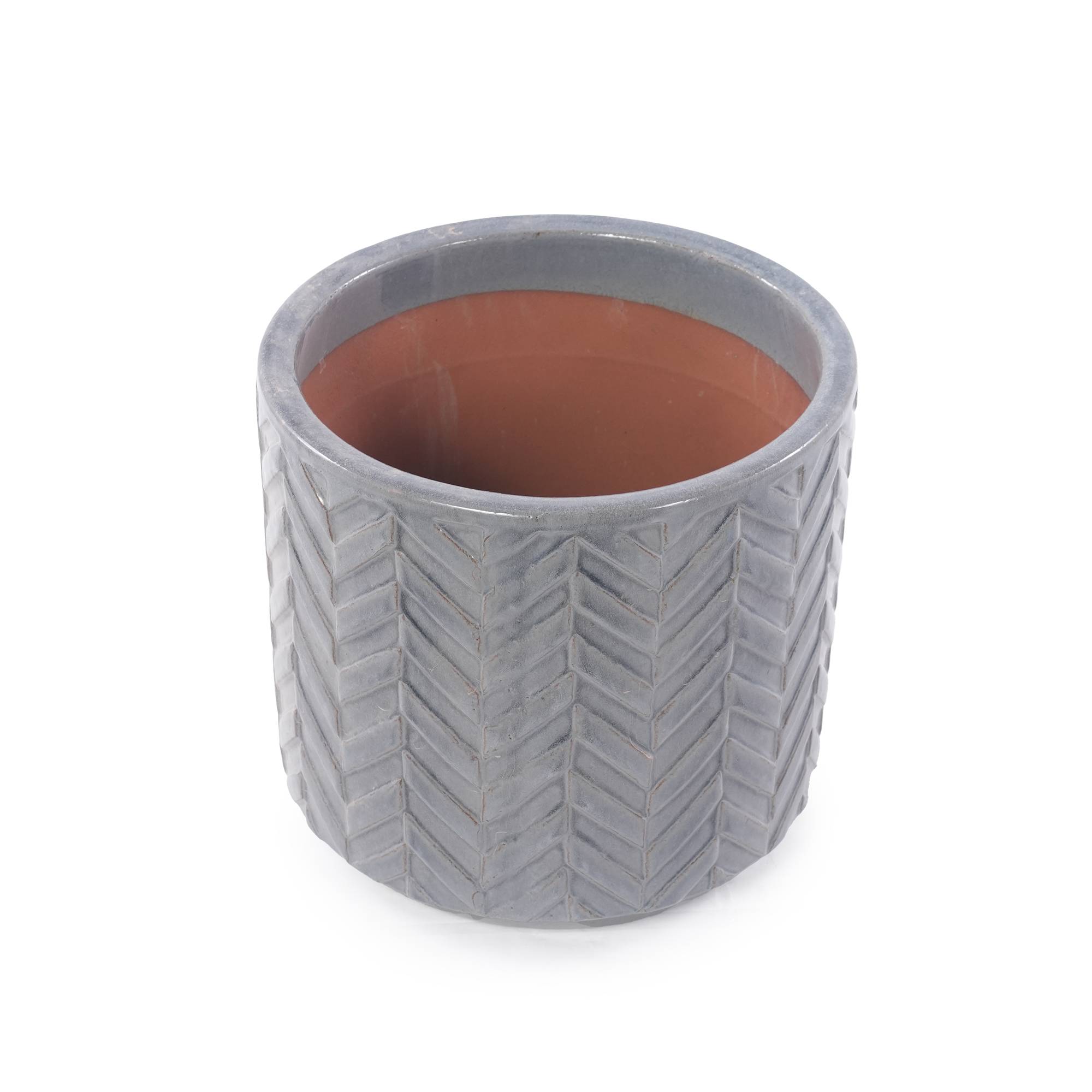 ComfortXL - Pot de fleurs céramique Ø20 cm gris cendre brillant pour succulentes avec drainage - ComfortXL Outdoor Living - Image 3