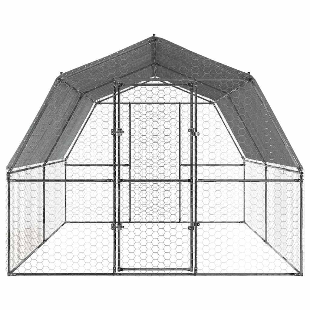 Vidaxl - Cage à poules avec toit et porte argenté acier galvanisé vidaXL 3294911 - Image 5