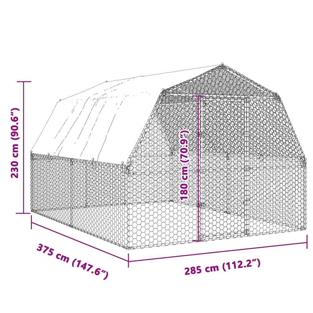 Vidaxl - Cage à poules avec toit et porte argenté acier galvanisé vidaXL 3294911 - Image 3
