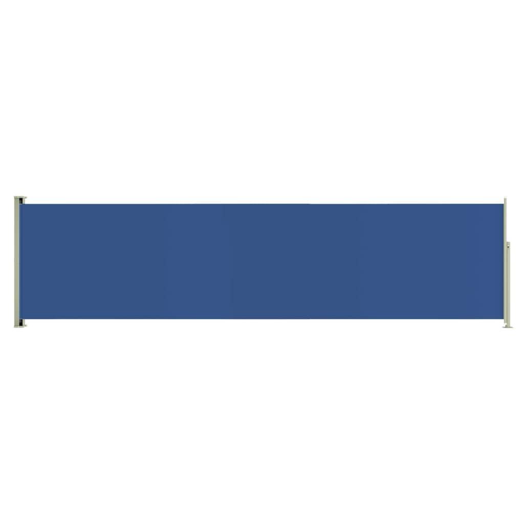 Helloshop26 - Auvent paravent store brise-vue latéral rétractable de patio jardin terrasse balcon protection visuelle écran 160 x 600 cm bleu - Imagen 1