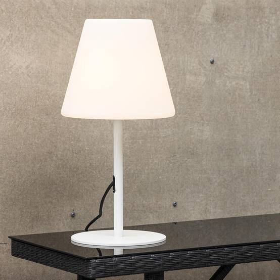 Paris Prix - Lampe à Poser d'Extérieur "Moris" 52cm Blanc - Image 2