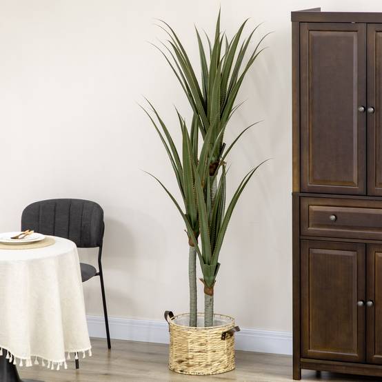Yucca Artificiel Géant PEVA et Bambou Maison Bureau Végétalisation Sans Effort 190cm Vert - ComfortXL Outdoor Living - Image 9