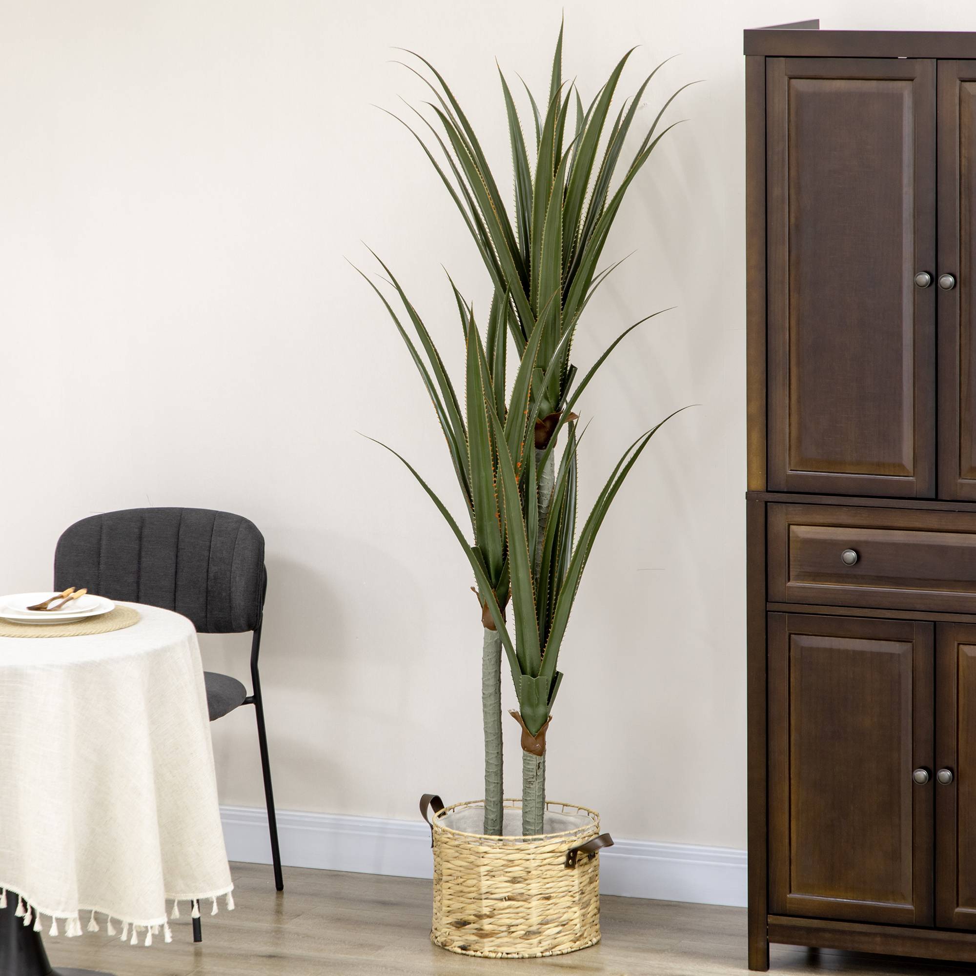 Yucca Artificiel Géant PEVA et Bambou Maison Bureau Végétalisation Sans Effort 190cm Vert - ComfortXL Outdoor Living - Image 9