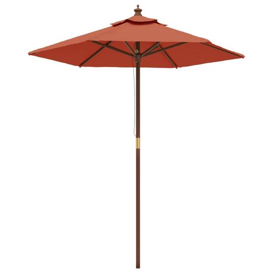PANGIVO - Parasol de jardin avec mât en bois terre cuite 196 x 231 cm - PANGIVO - Image 2
