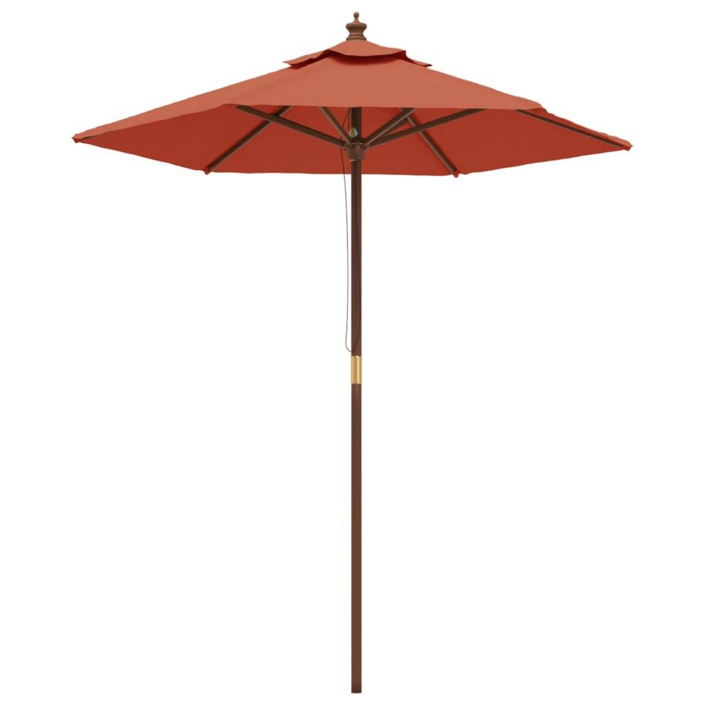 PANGIVO - Parasol de jardin avec mât en bois terre cuite 196 x 231 cm - PANGIVO - Image 2
