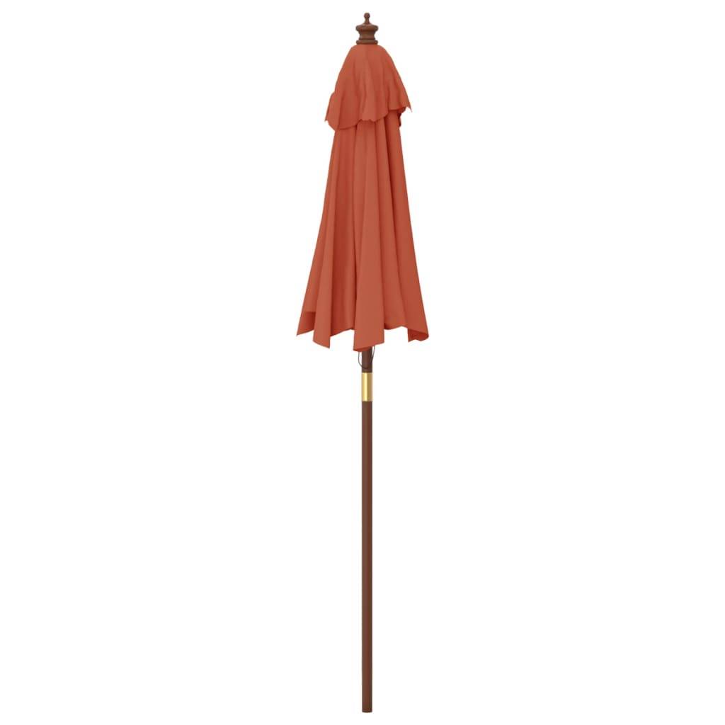 PANGIVO - Parasol de jardin avec mât en bois terre cuite 196 x 231 cm - PANGIVO - Image 5