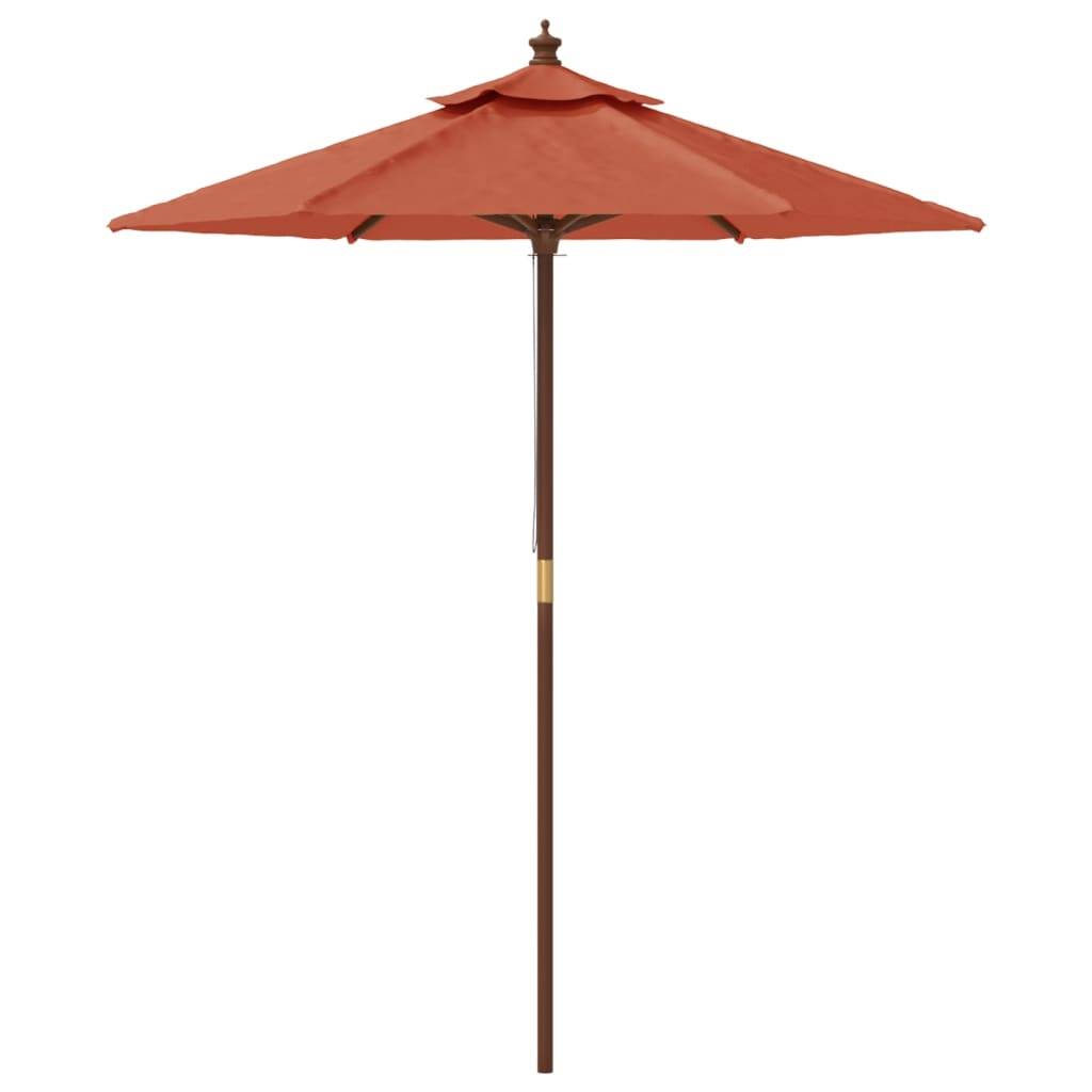 PANGIVO - Parasol de jardin avec mât en bois terre cuite 196 x 231 cm - PANGIVO - Image 4