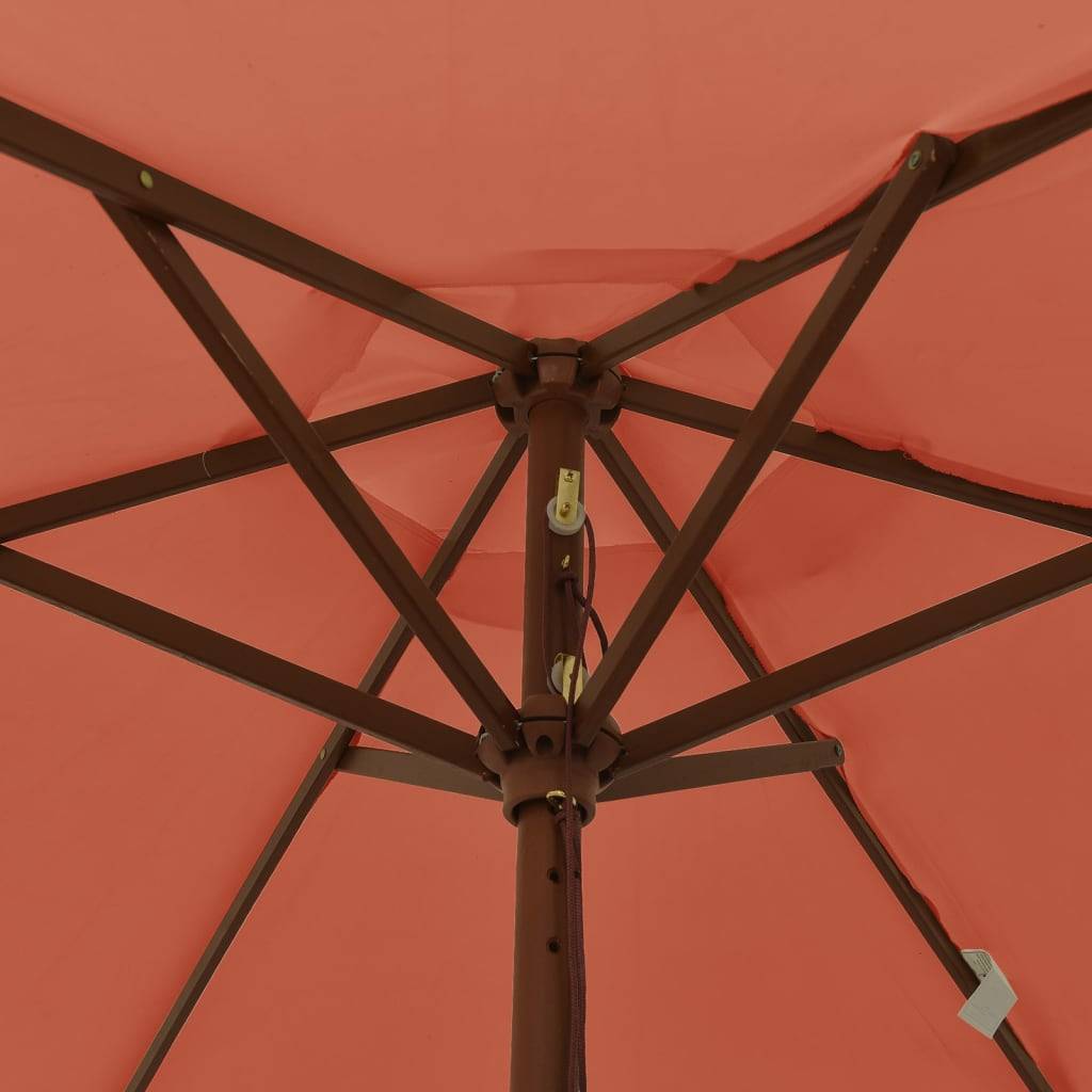 PANGIVO - Parasol de jardin avec mât en bois terre cuite 196 x 231 cm - PANGIVO - Image 6