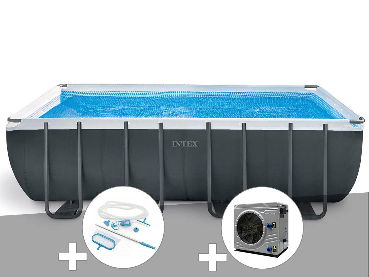 Kit piscine tubulaire Intex Ultra XTR Frame rectangulaire 5,49 x 2,74 x 1,32 m + Kit d'entretien + Pompe à chaleur - Imagen 1
