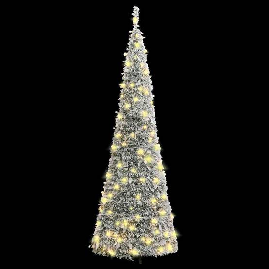 ComfortXL - Sapin de Noël Artificiel Escamotable Floconné Pré-éclairé 150 LED 180 cm – ComfortXL Outdoor Living - Image 2