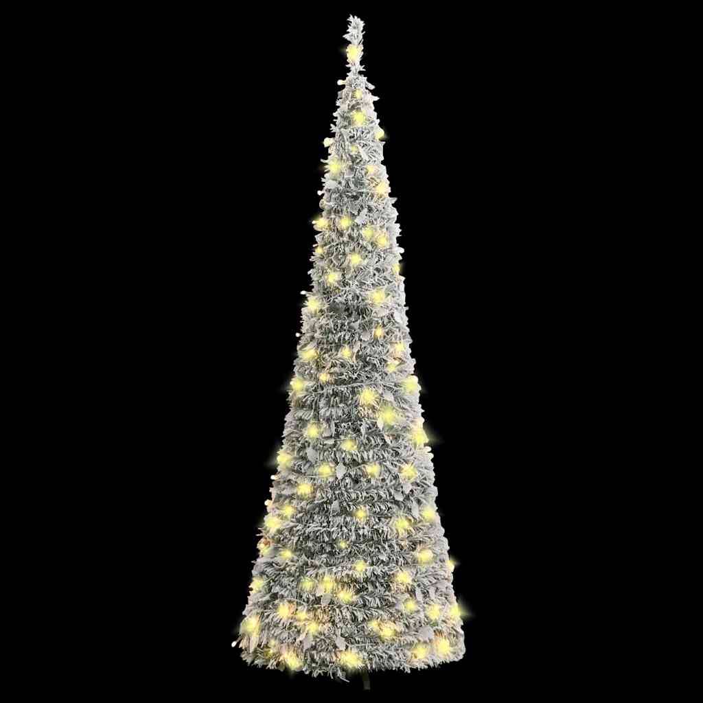 ComfortXL - Sapin de Noël Artificiel Escamotable Floconné Pré-éclairé 150 LED 180 cm – ComfortXL Outdoor Living - Image 2