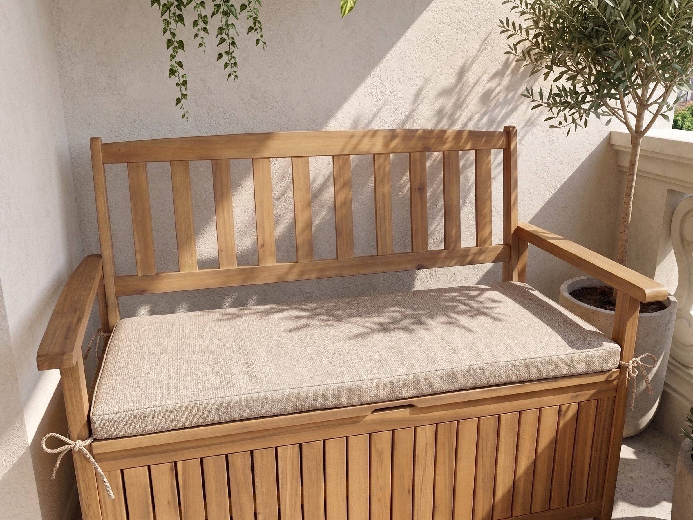 Beliani - Coussin d'assise d'extérieur Oléfine Beige SOVANA - 108x45x5- Beliani