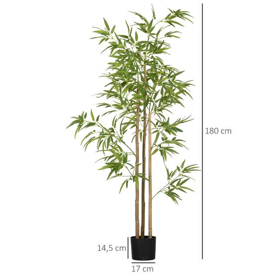 Plante artificielle Bambou arbre artificiel hauteur 180 cm avec pot, décoration interieur, très réaliste - Image 5