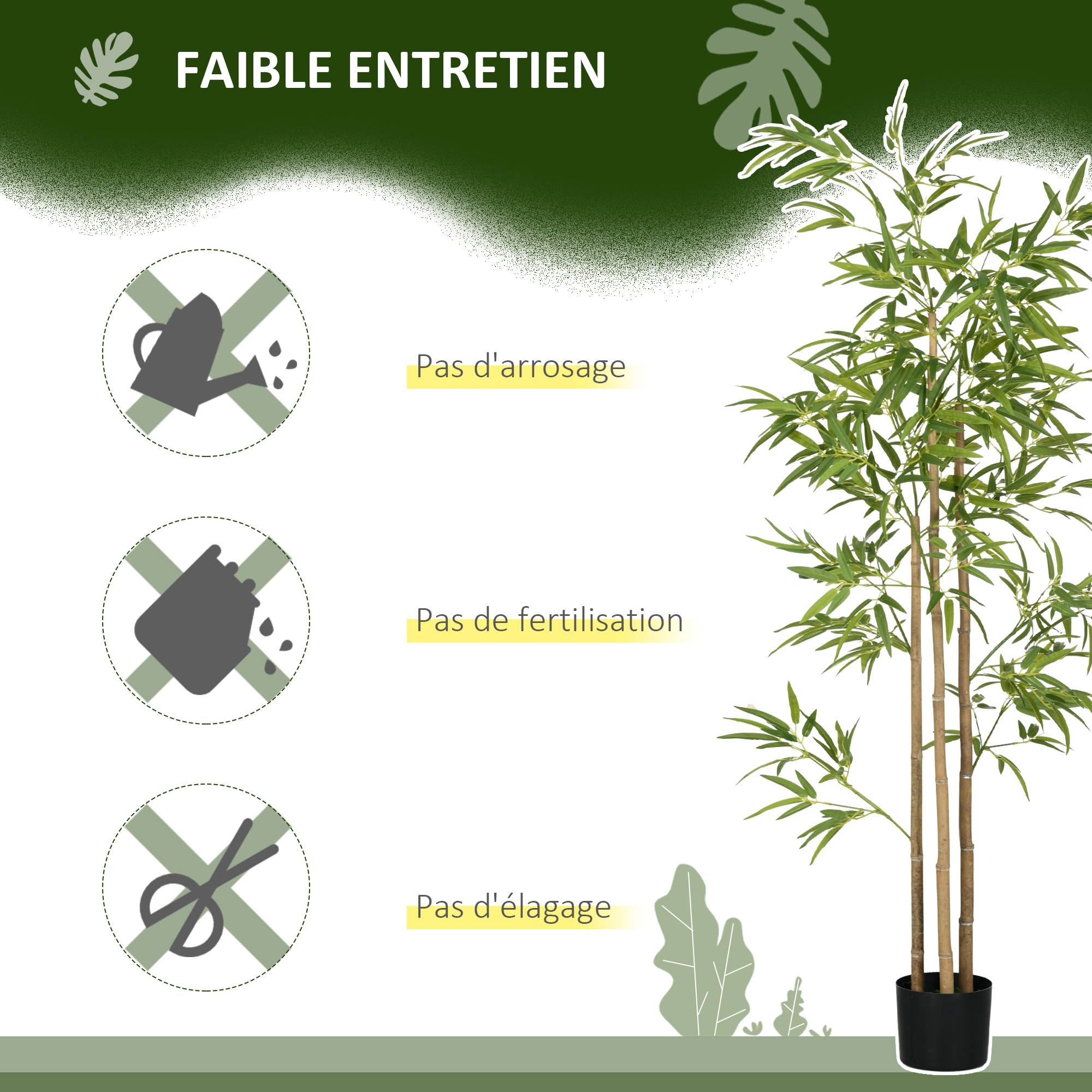 Plante artificielle Bambou arbre artificiel hauteur 180 cm avec pot, décoration interieur, très réaliste - Image 8