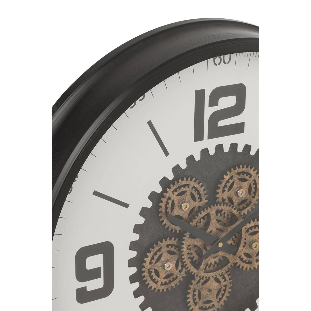Horloge Murale Engrenage "Frosted" 60cm Noir & Blanc - Image 2