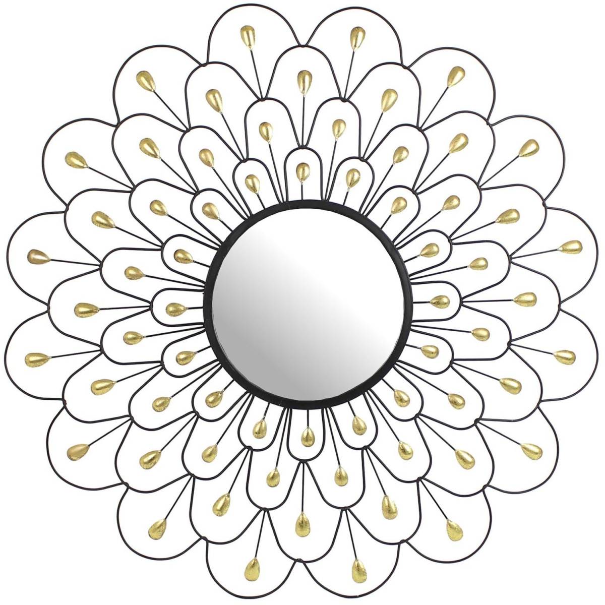 Ideanature - Miroir rond déco paon 90 cm Ideanature - Imagen 1
