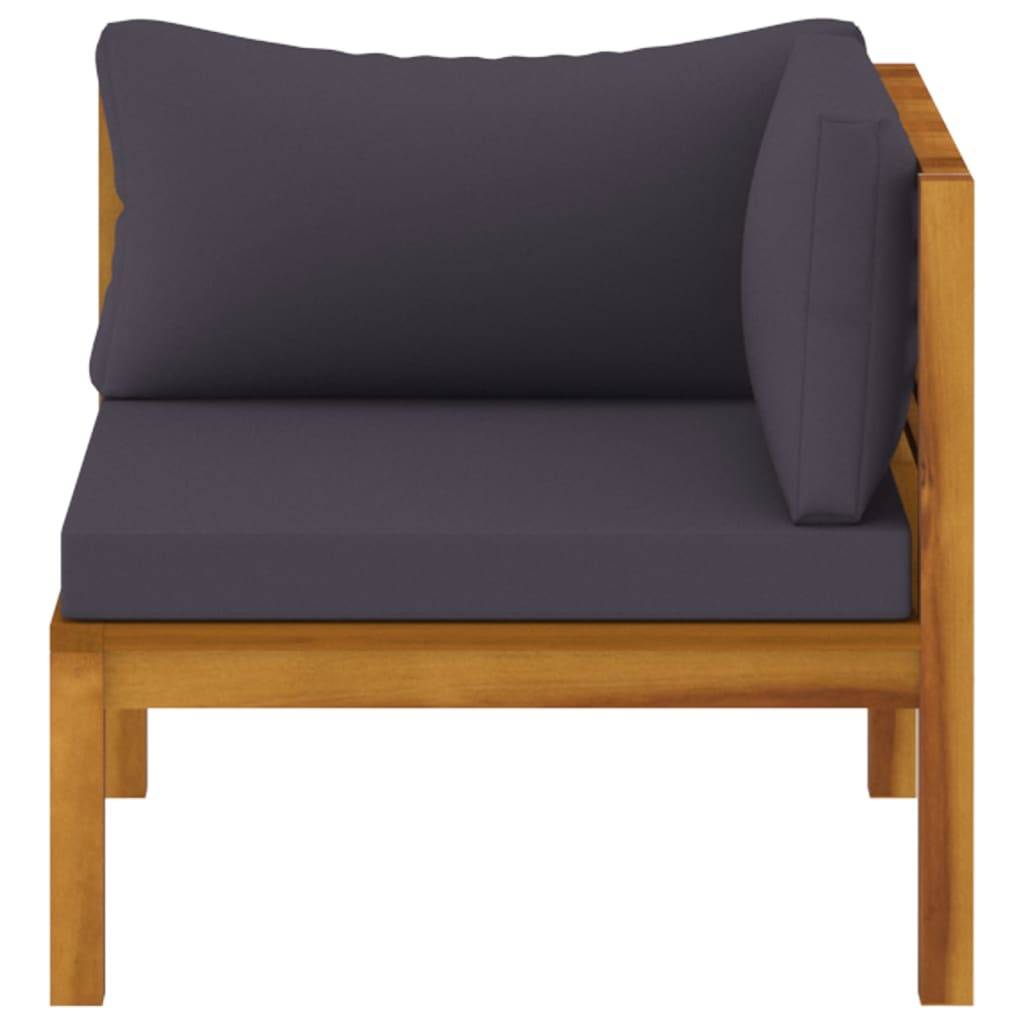 Helloshop26 - Salon de jardin meuble d'extérieur ensemble de mobilier 7 pièces avec coussin bois d'acacia solide - Imagen 4
