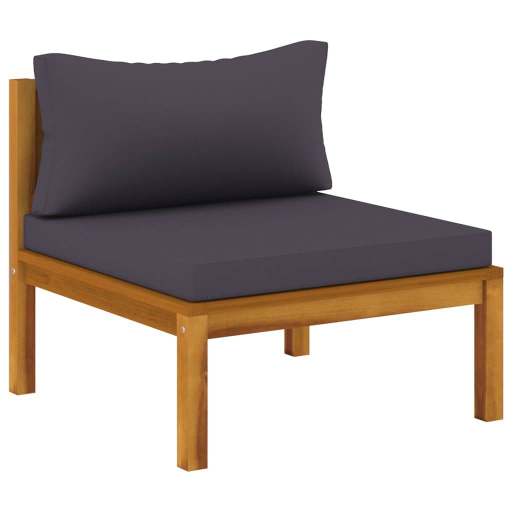 Helloshop26 - Salon de jardin meuble d'extérieur ensemble de mobilier 7 pièces avec coussin bois d'acacia solide - Imagen 6