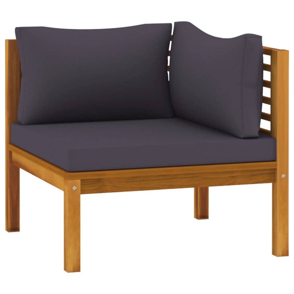 Helloshop26 - Salon de jardin meuble d'extérieur ensemble de mobilier 7 pièces avec coussin bois d'acacia solide - Imagen 5