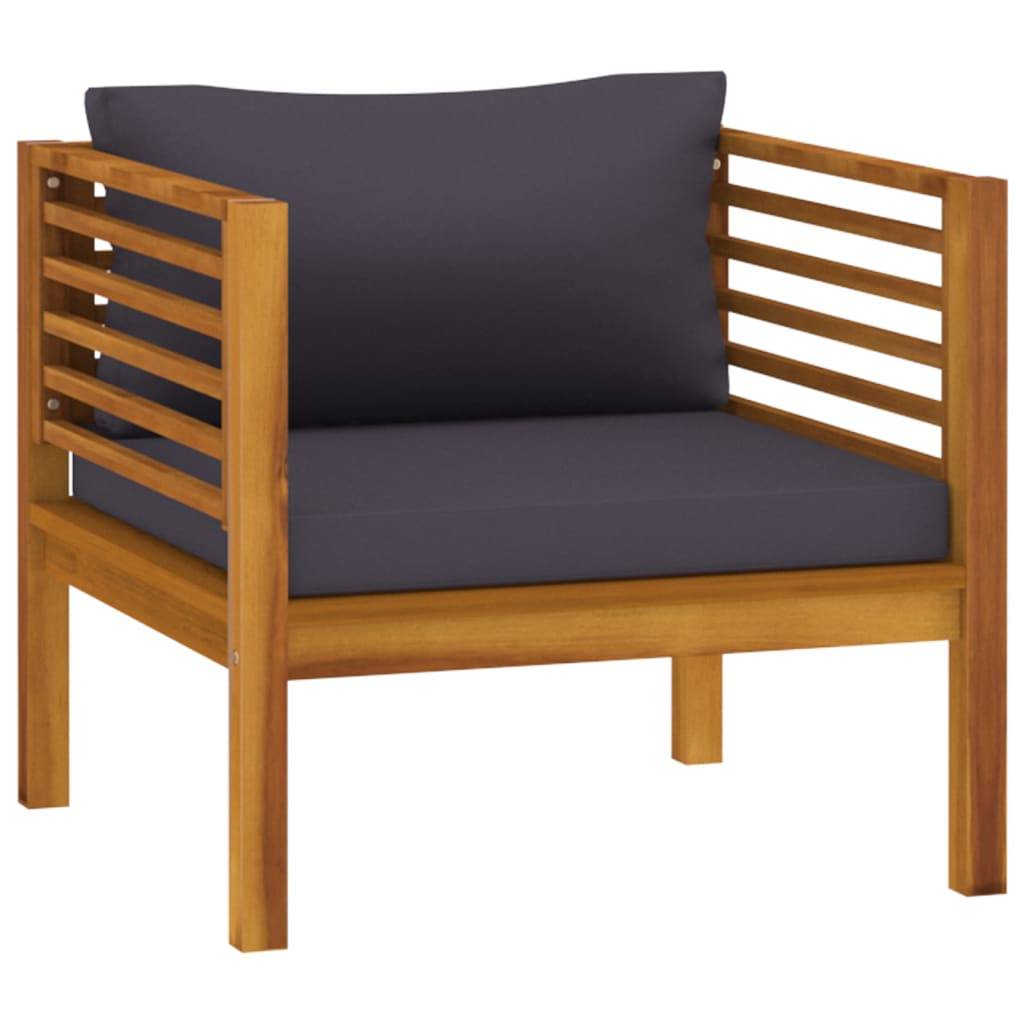 Helloshop26 - Salon de jardin meuble d'extérieur ensemble de mobilier 7 pièces avec coussin bois d'acacia solide - Imagen 8