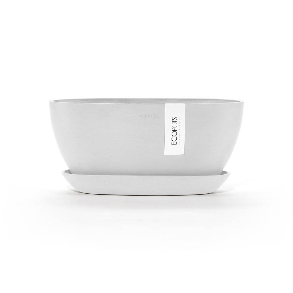 Ecopots - Soucoupe Sofia Blanc Pur - 25,6 x 11,7 x H. 3 cm ECOPOTS