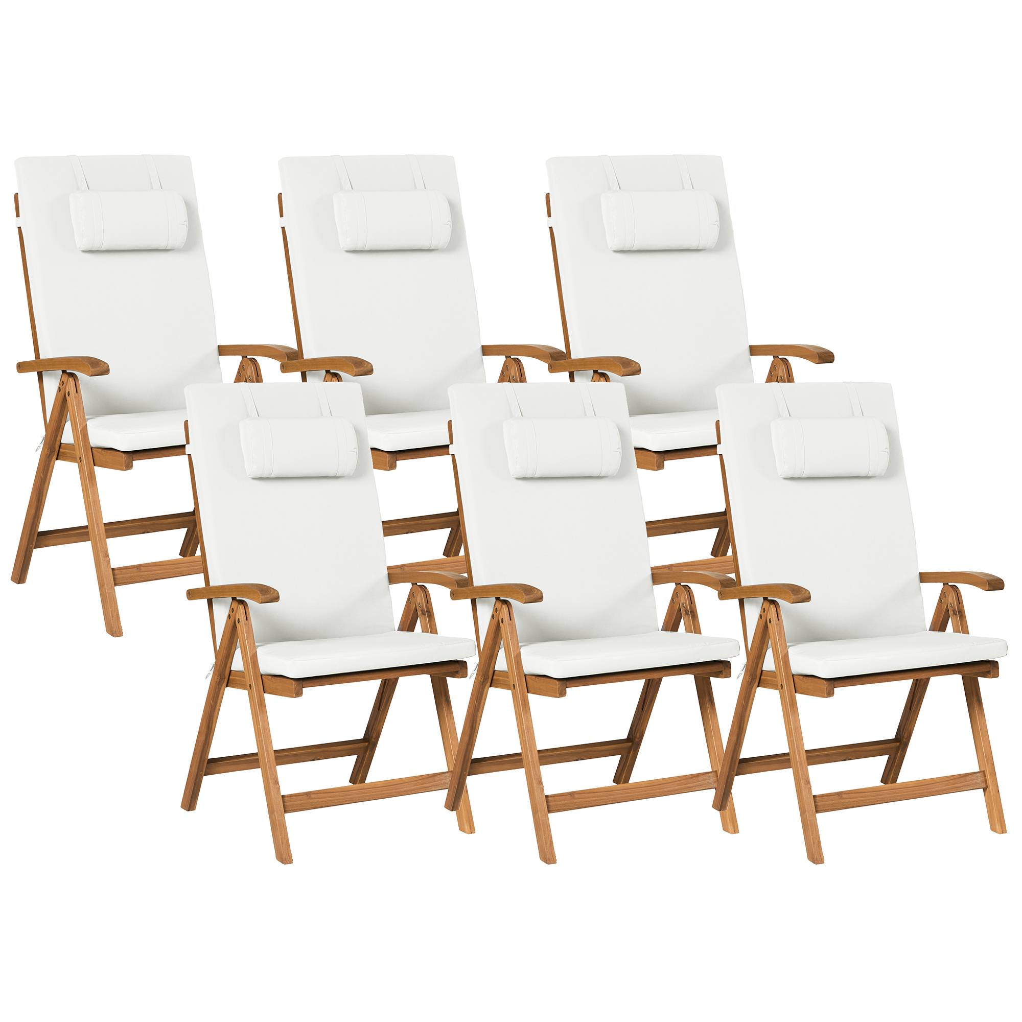 Chaise de jardin Acacia Blanc cassé JAVA PREMIUM - Beliani - Image 1
