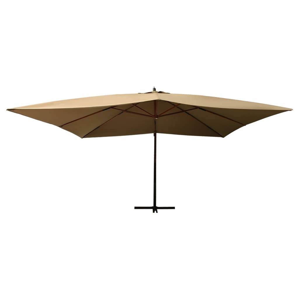 Helloshop26 - Parasol meuble de jardin en porte-à-fau x avec mât en bois 400 x 300 cm taupe - Imagen 2