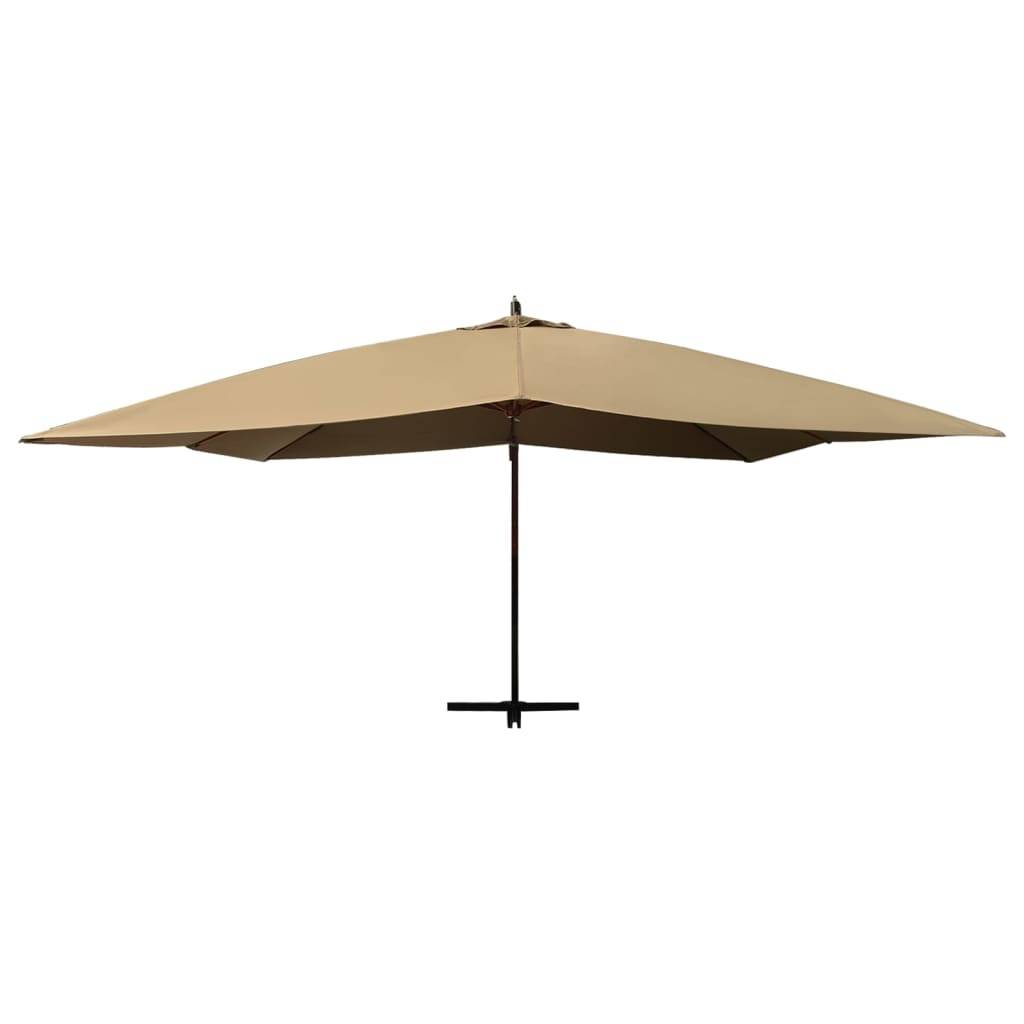 Helloshop26 - Parasol meuble de jardin en porte-à-fau x avec mât en bois 400 x 300 cm taupe - Imagen 3