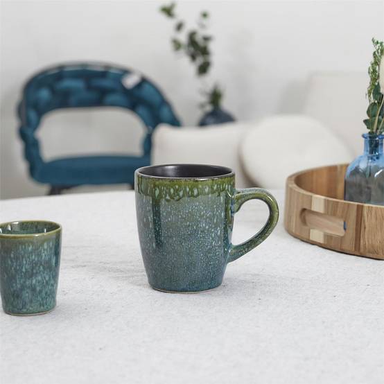 The Home Deco Factory - Lot de 6 Mugs "Elia" 30cl Vert - Image 4