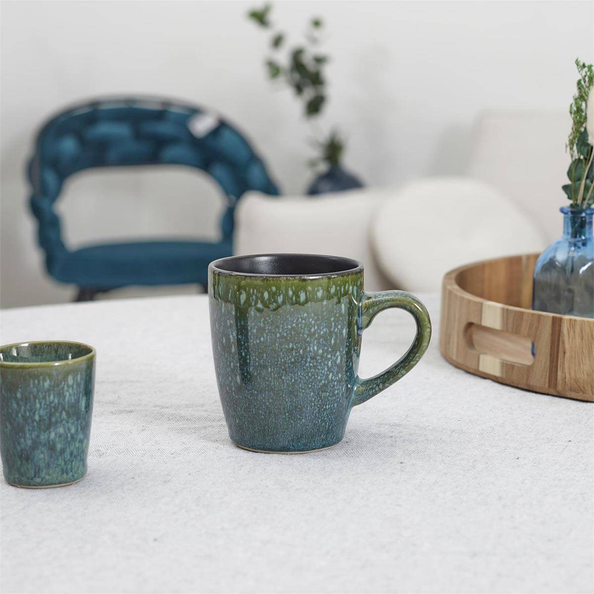 The Home Deco Factory - Lot de 6 Mugs "Elia" 30cl Vert - Image 4