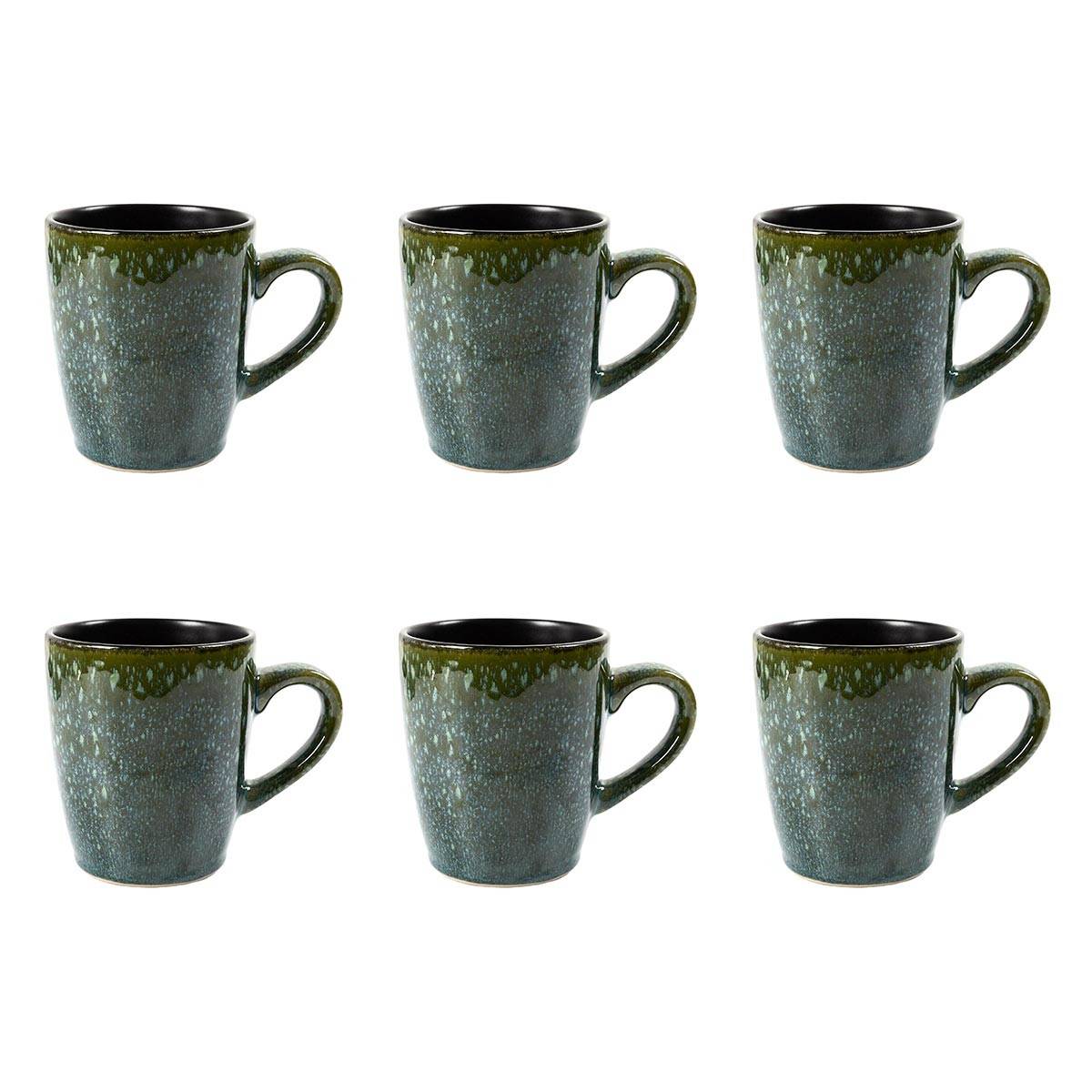 The Home Deco Factory - Lot de 6 Mugs "Elia" 30cl Vert - Image 1