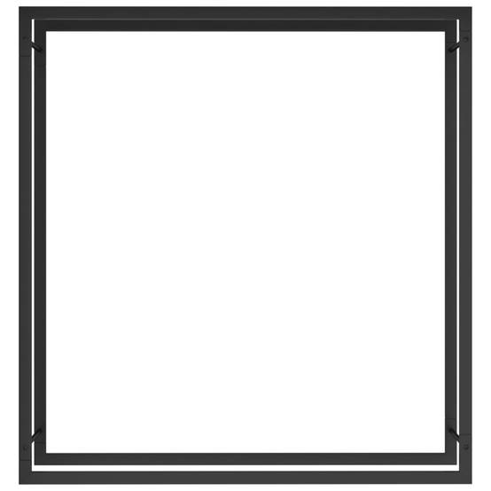Range-bûches acier pour cheminée stockage bois intérieur extérieur Noir 110x28x116 cm – ComfortXL Outdoor Living - Image 3