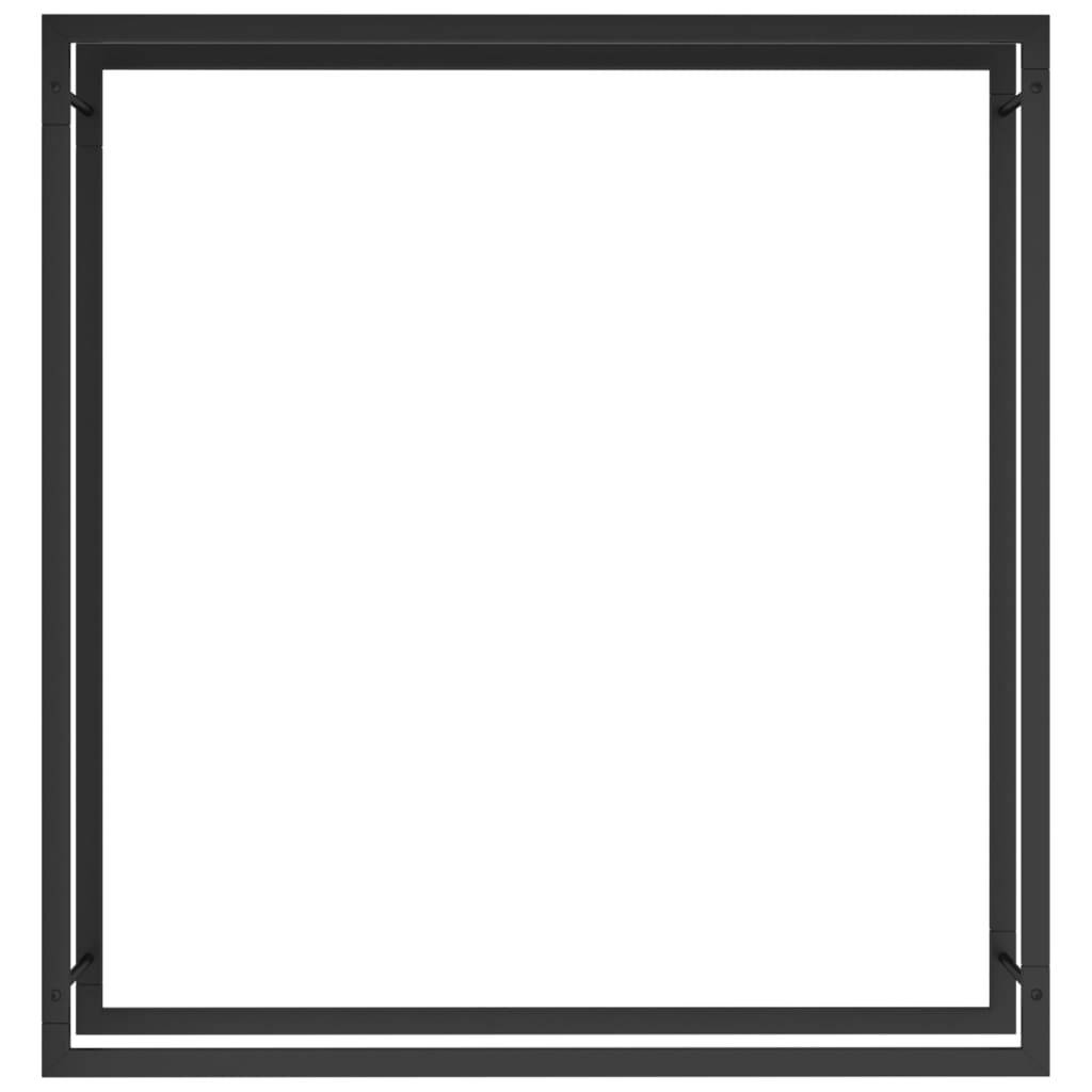 Range-bûches acier pour cheminée stockage bois intérieur extérieur Noir 110x28x116 cm – ComfortXL Outdoor Living - Image 3