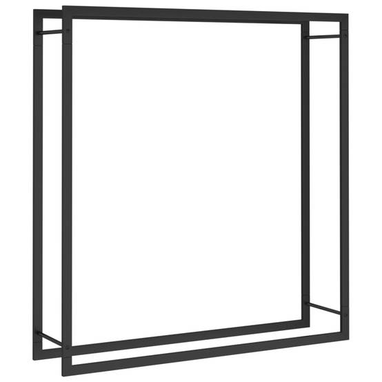 Range-bûches acier pour cheminée stockage bois intérieur extérieur Noir 110x28x116 cm – ComfortXL Outdoor Living - Image 2