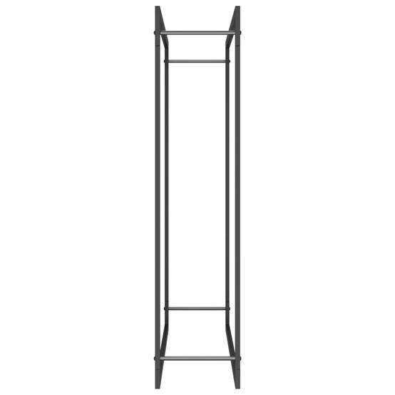 Range-bûches acier pour cheminée stockage bois intérieur extérieur Noir 110x28x116 cm – ComfortXL Outdoor Living - Image 4