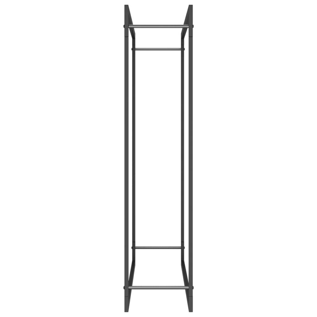 Range-bûches acier pour cheminée stockage bois intérieur extérieur Noir 110x28x116 cm – ComfortXL Outdoor Living - Image 4