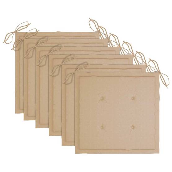 Chaises de jardin empilables Teck solide avec coussins beige 60 x 57.5 x 90 cm - PANGIVO - Image 7