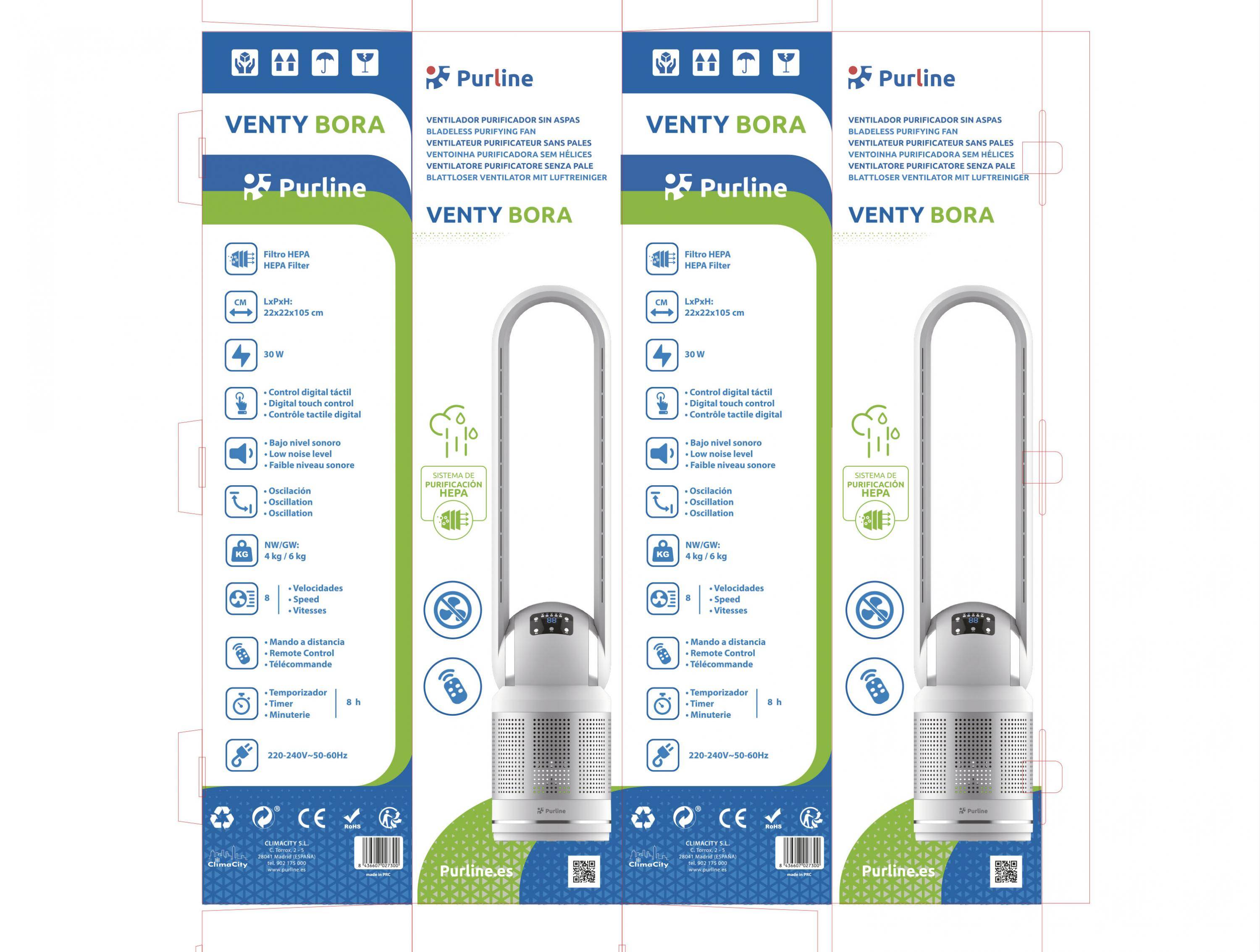 Purline - Ventilateur purificateur sans pales avec oscillation et 8 vitesses - Purline - Image 5