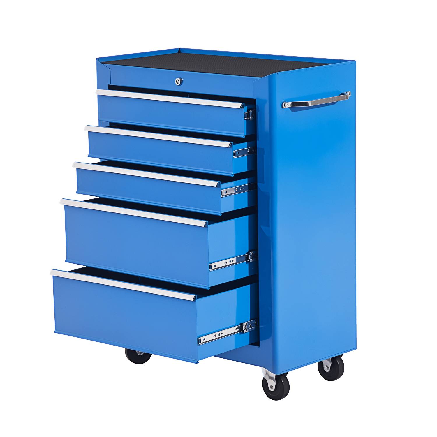 Servante d'atelier sur roulettes bleue, 68 x 39 x 71 cm - Image 1