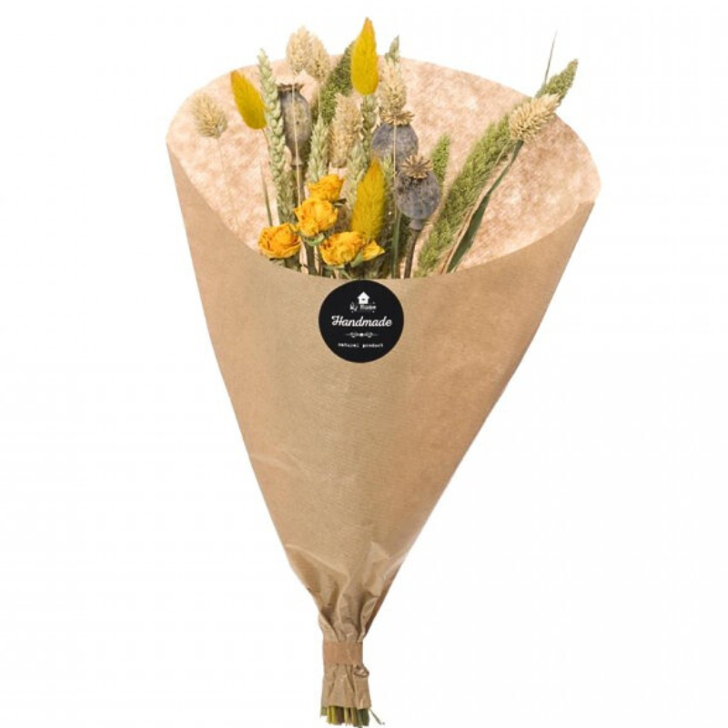 Naturalys - Fleurs séchées jaunes en bouquet 50 cm - Naturalys