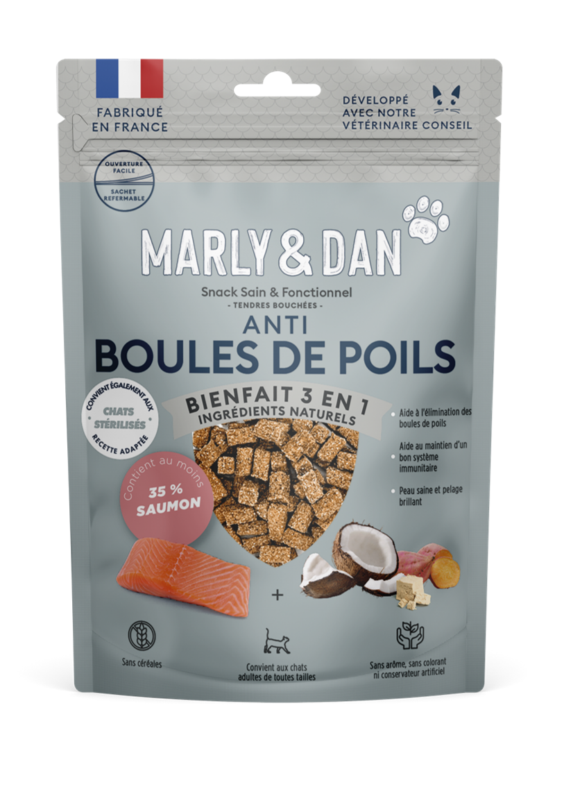 Marly & Dan - Friandises Sans Céréales "Boules de poils" pour Chat - Imagen 1
