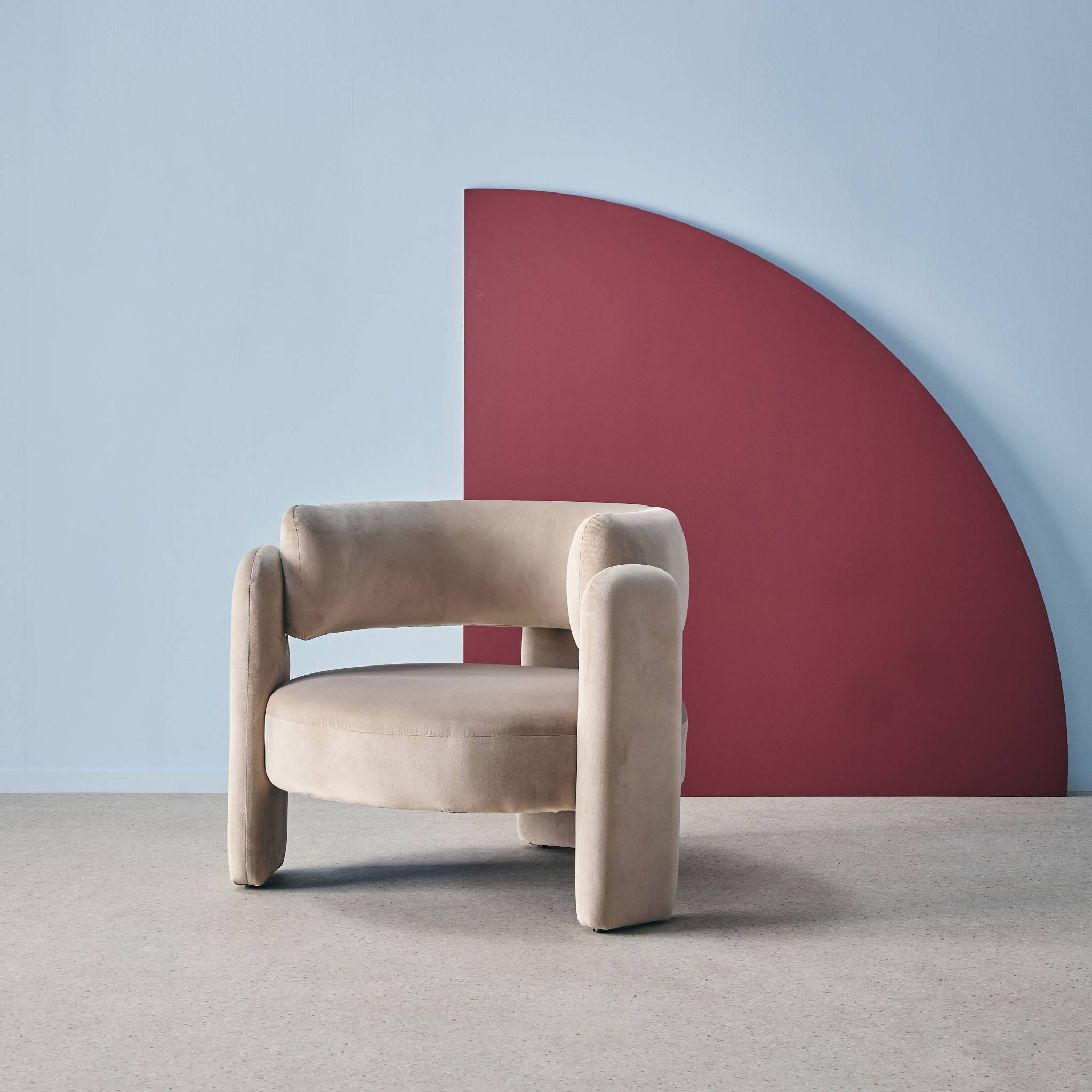 sweeek - Fauteuil tripode en velours beige | sweeek - Image 7