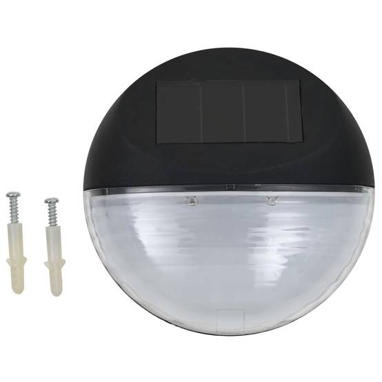 Lampe d'extérieur - Lampe de jardins solaires murales à LED 24 pcs Rond Noir - Image 1