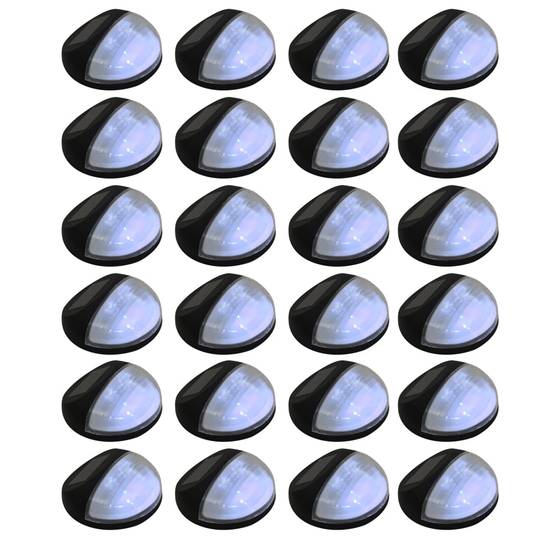 Lampe d'extérieur - Lampe de jardins solaires murales à LED 24 pcs Rond Noir - Image 2