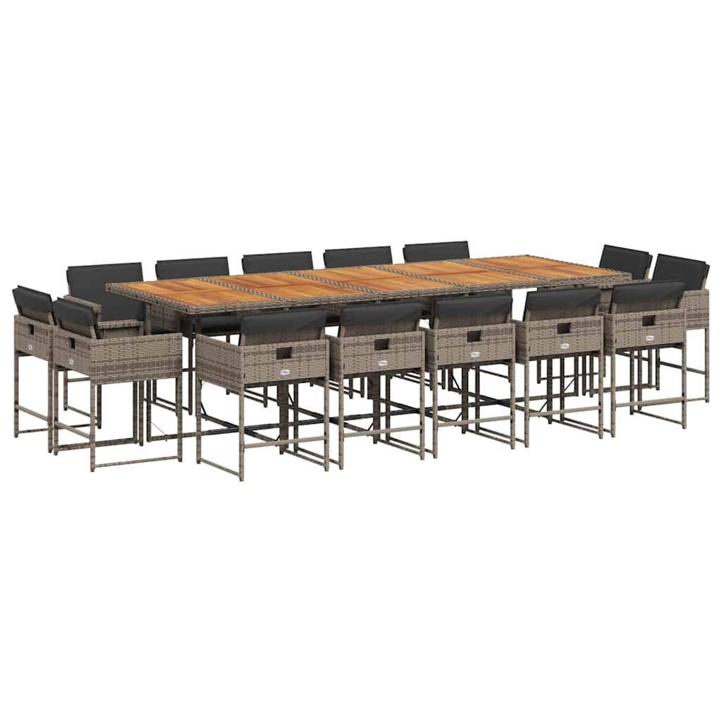 ComfortXL - Salon de Jardin Encastrable 14 Places, Mobilier en Résine Tressée Grise et Bois d'Acacia, Rangement Malin – ComfortXL Outdoor Living - Image 2